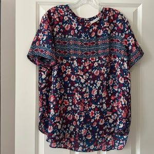 Loft Short-Sleeve Print Blouse